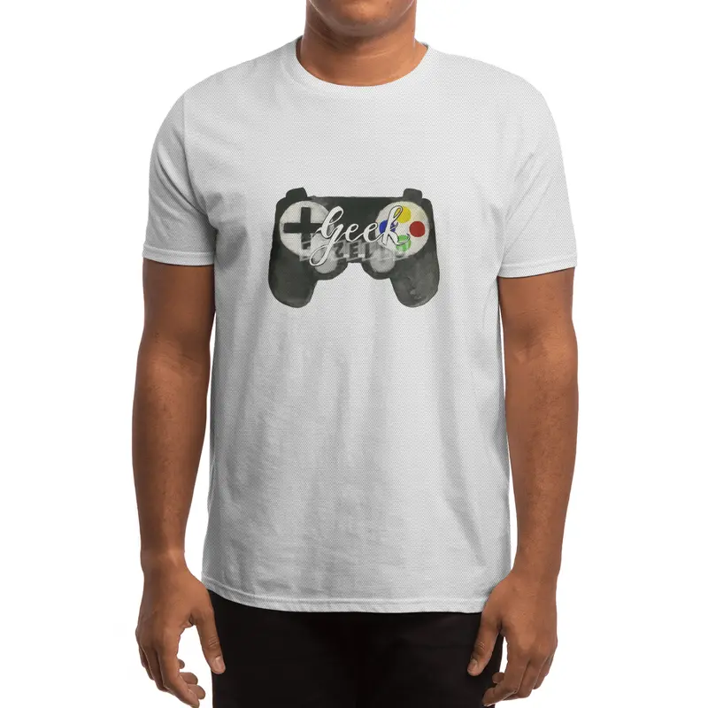 Hand Painted Watercolor Geek Game Controller Spor T-Shirt