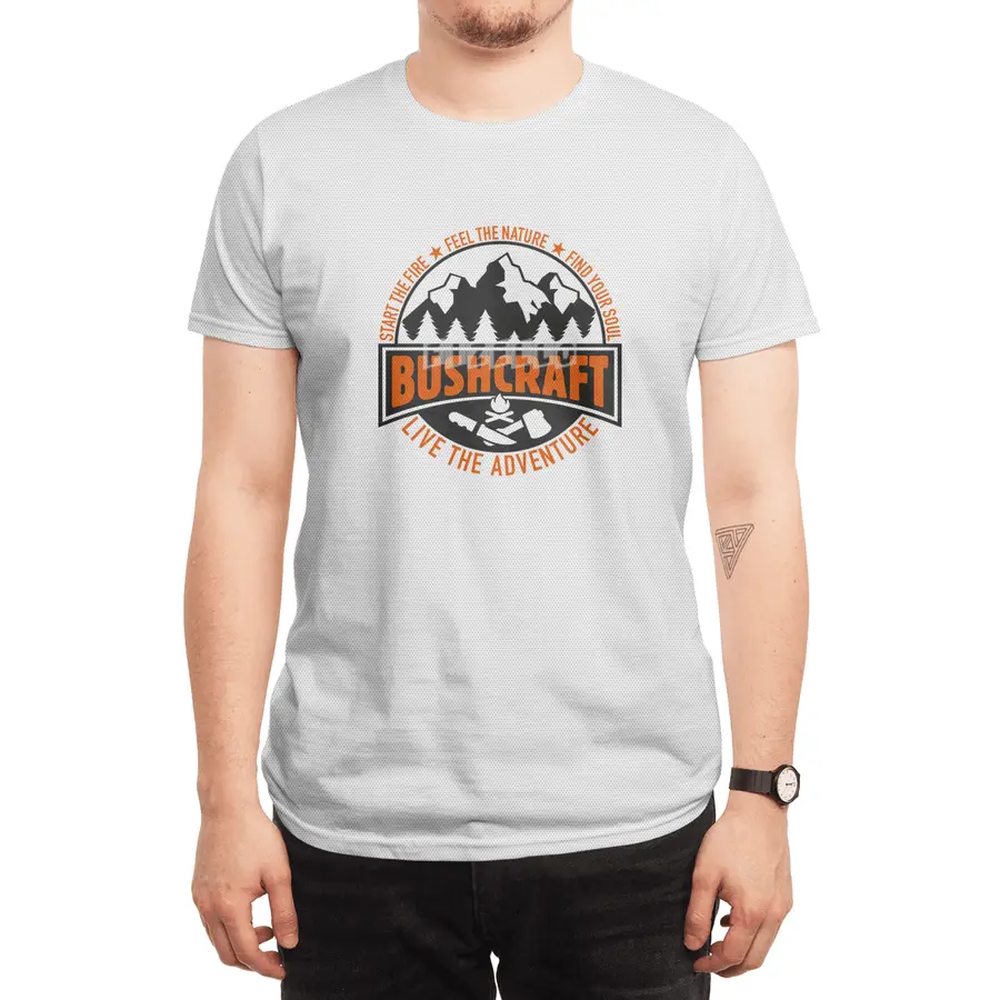 Bushcrafter, Prepper, Survival in the forest, nature (black/orange) Spor T-Shirt