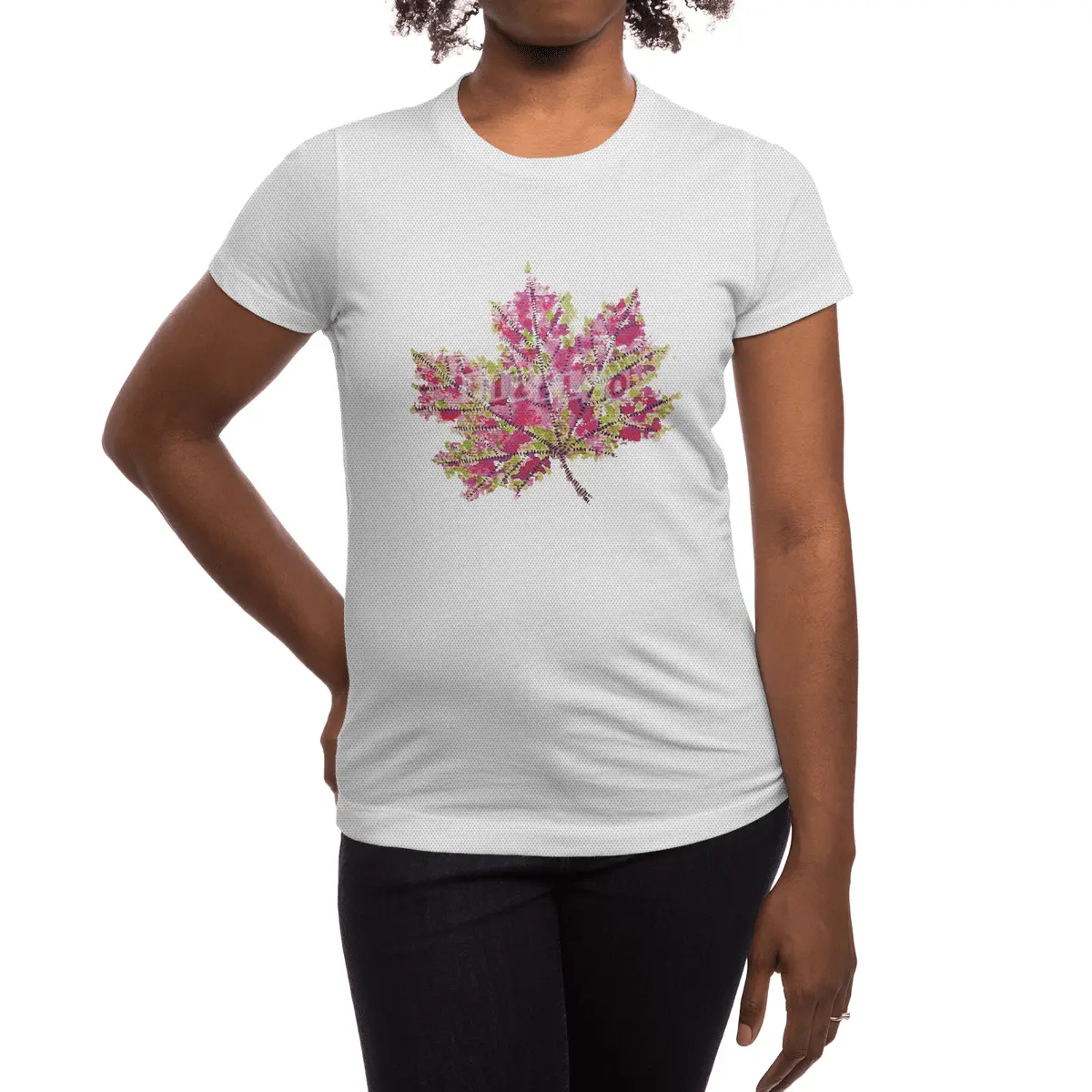 Abstract Colorful Watercolor Autumn Leaf Spor T-Shirt