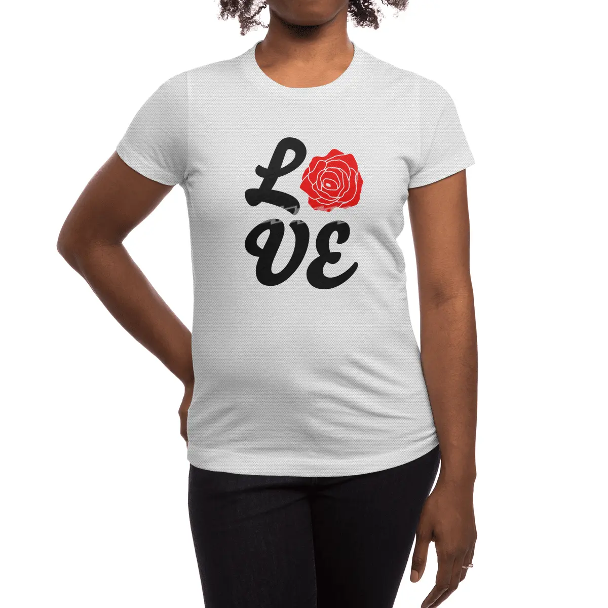 Love Nature With Red Rose Spor T-Shirt