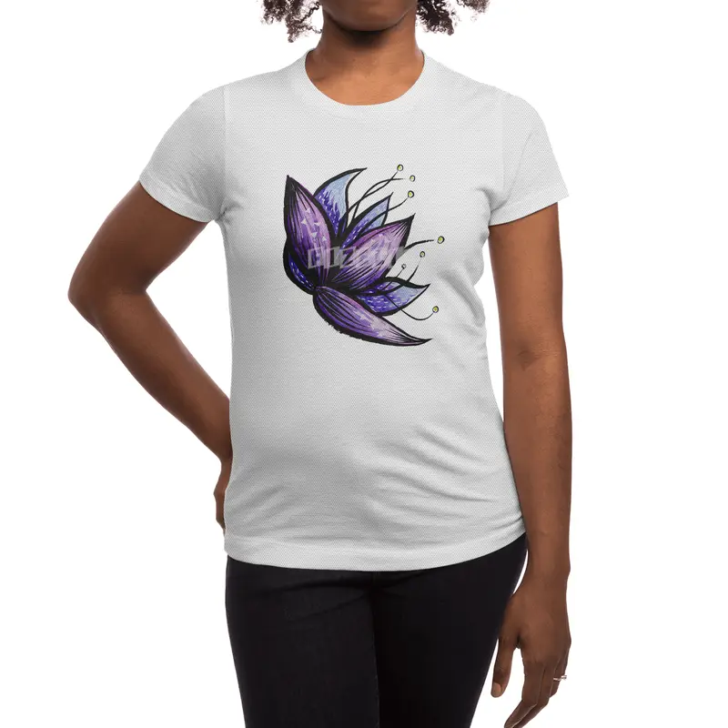 Abstract Flower Ink Watercolor Drawing Spor T-Shirt