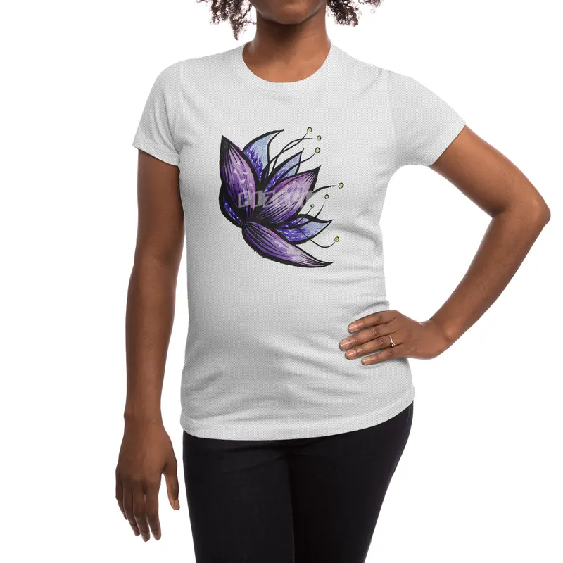Abstract Flower Ink Watercolor Drawing Spor T-Shirt