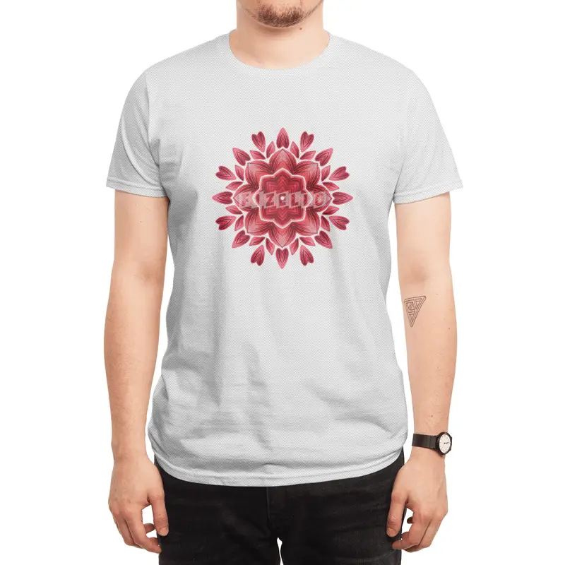 Abstract Watercolor Rose Petal Floral Mandala Spor T-Shirt