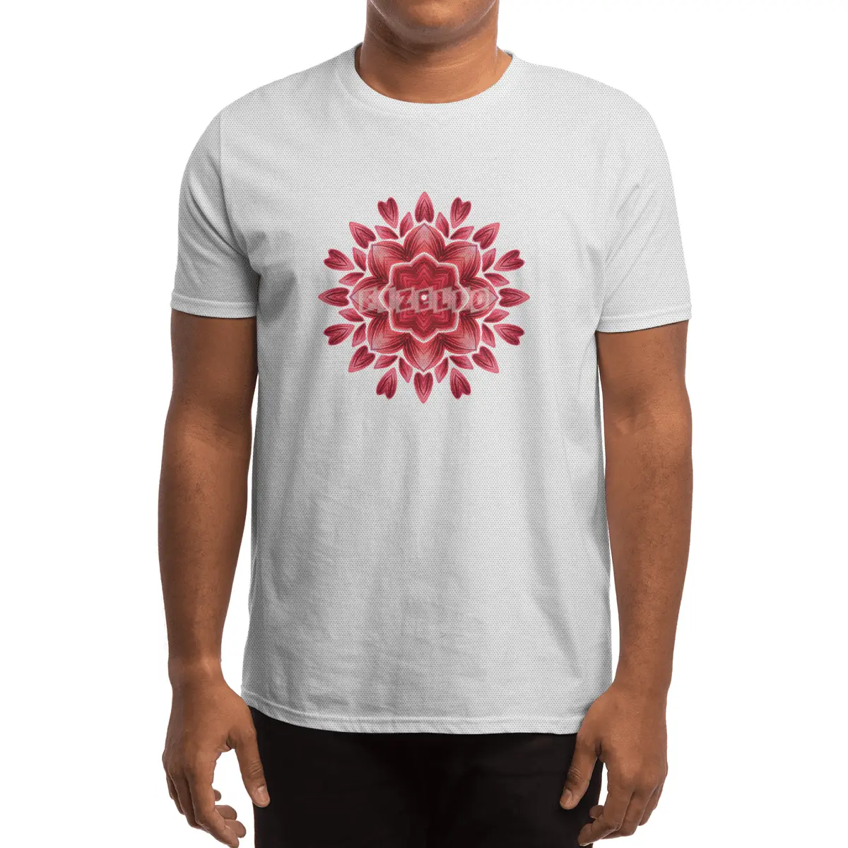Abstract Watercolor Rose Petal Floral Mandala Spor T-Shirt