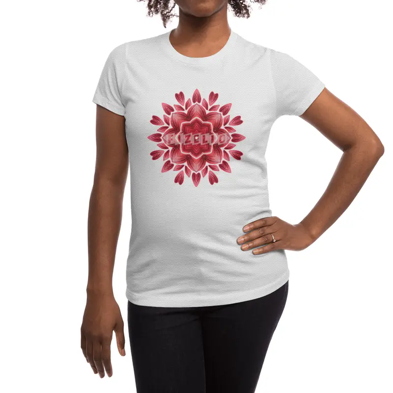 Abstract Watercolor Rose Petal Floral Mandala Spor T-Shirt