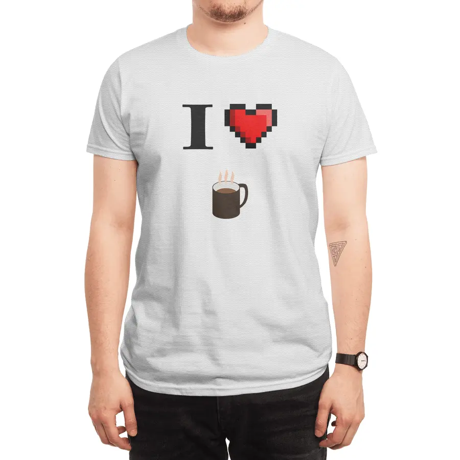I love Coffee 8Bit Spor T-Shirt