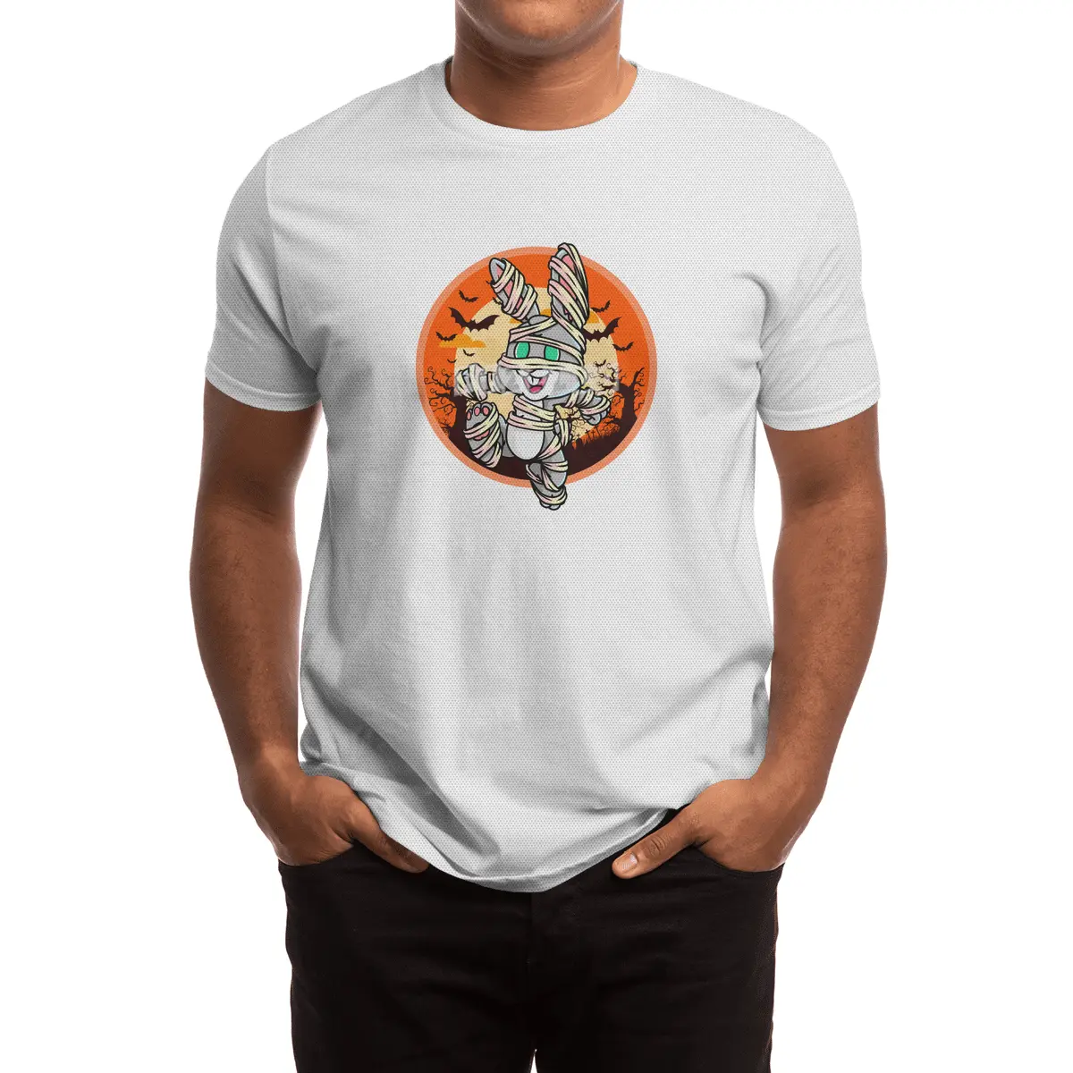 Cute Spooky Halloween Mummy Bunny Costume Rabbit Spor T-Shirt