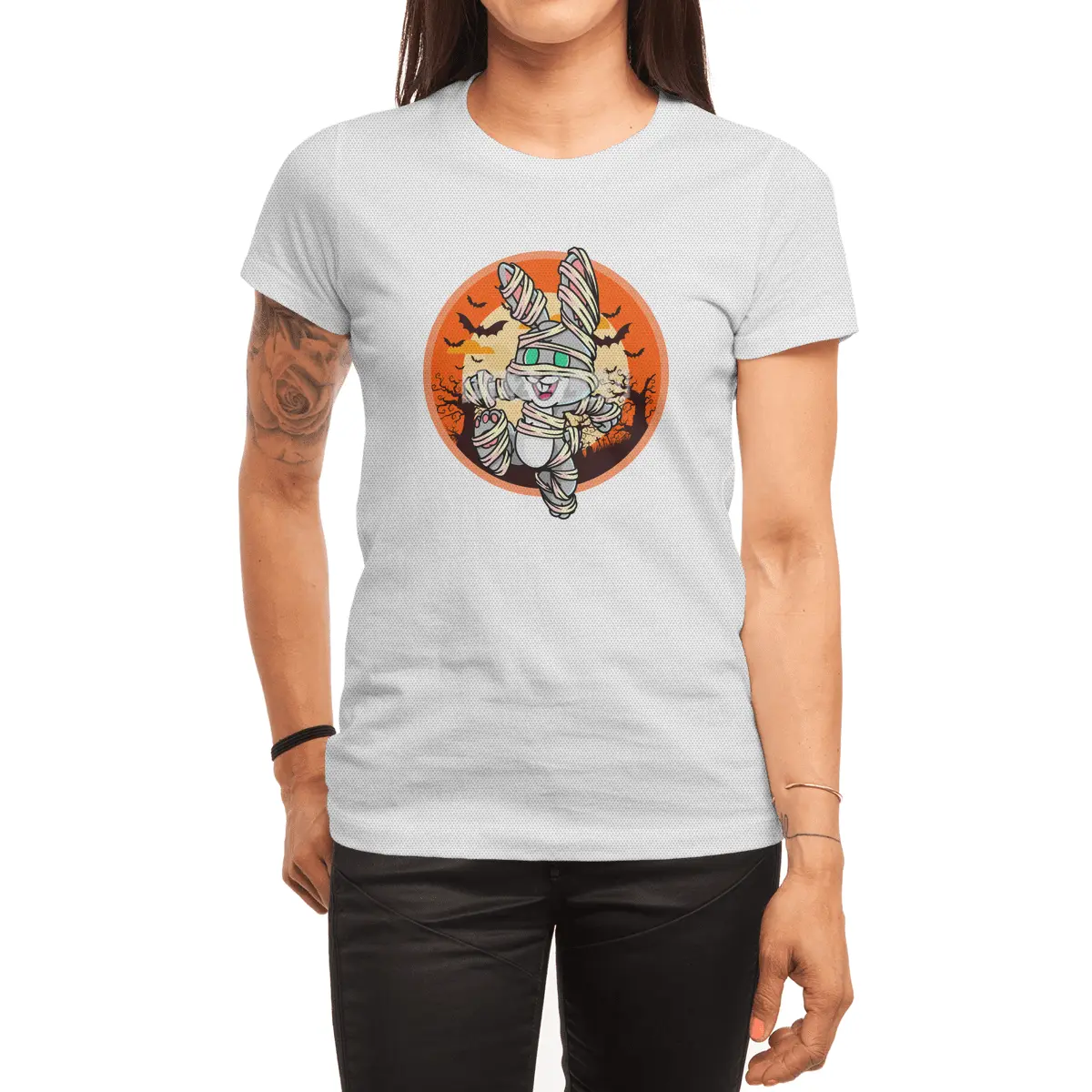 Cute Spooky Halloween Mummy Bunny Costume Rabbit Spor T-Shirt