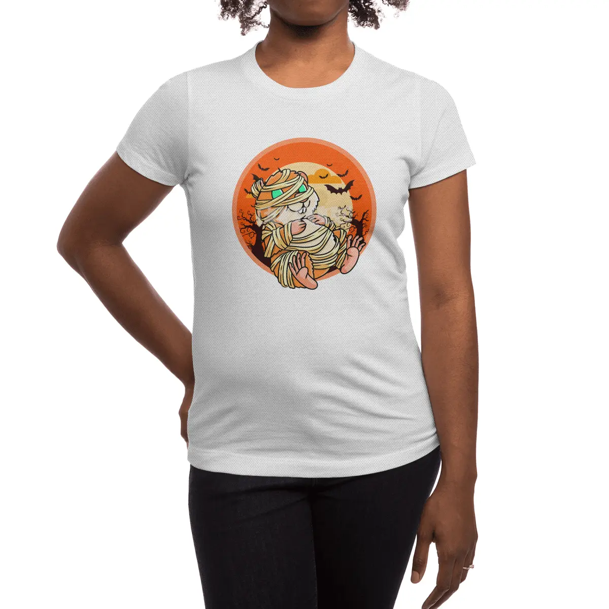 Cute Spooky Halloween Mummy Hamster Costume Spor T-Shirt