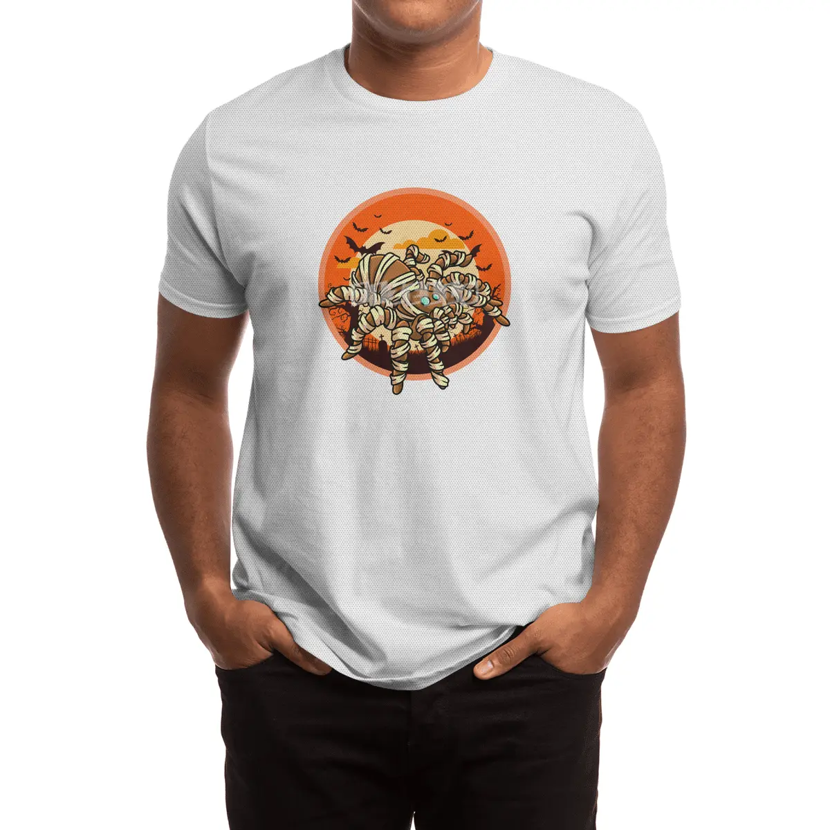 Cute Spooky Halloween Mummy Spider Costume Spor T-Shirt