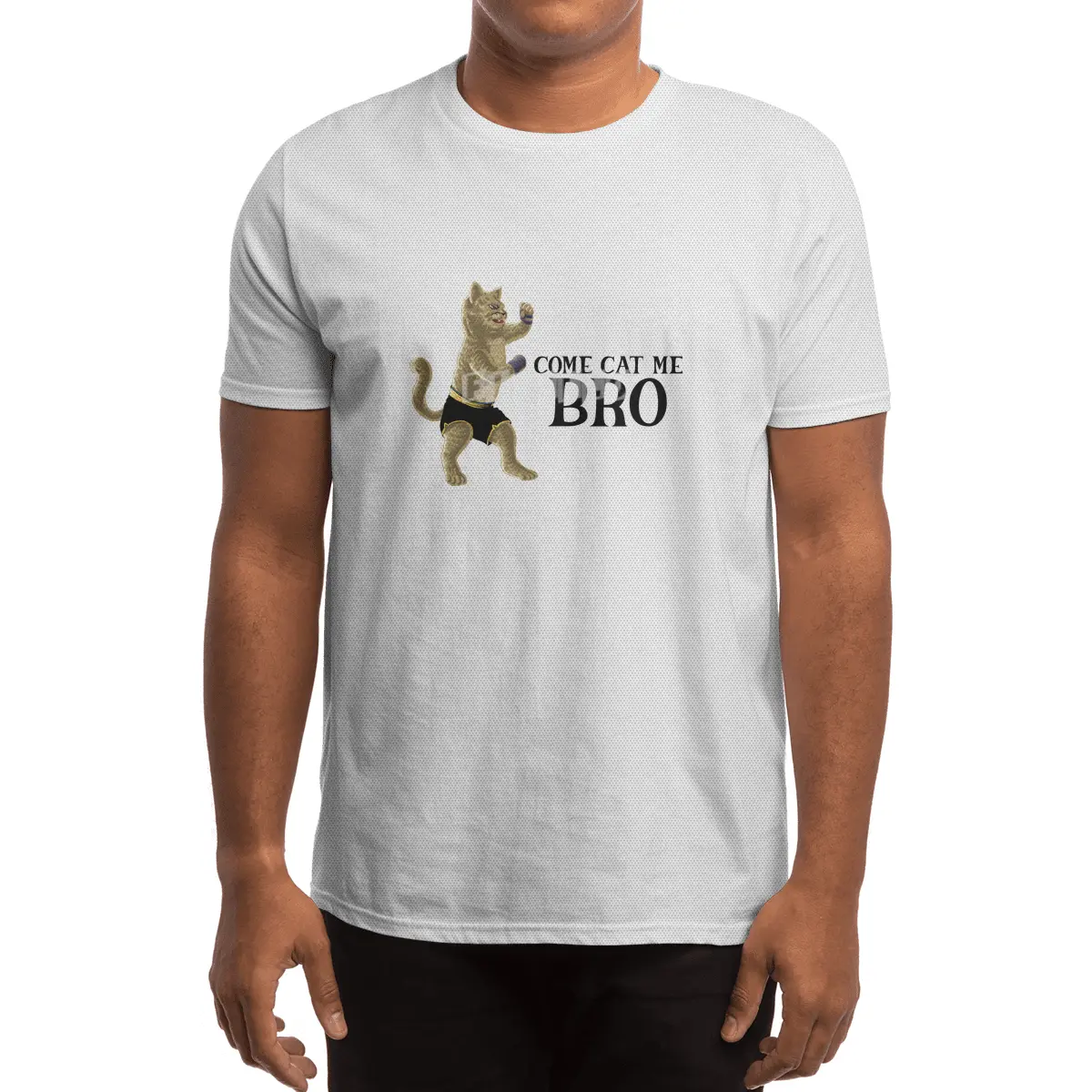 Come Cat Me Bro Cool Boxing Cat Punching International Cat Day Gift for Cat Lovers Spor T-Shirt