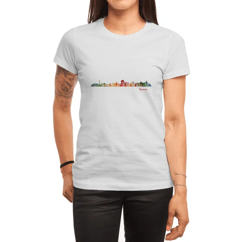 Rome Cityscape watercolor skyline Spor T-Shirt