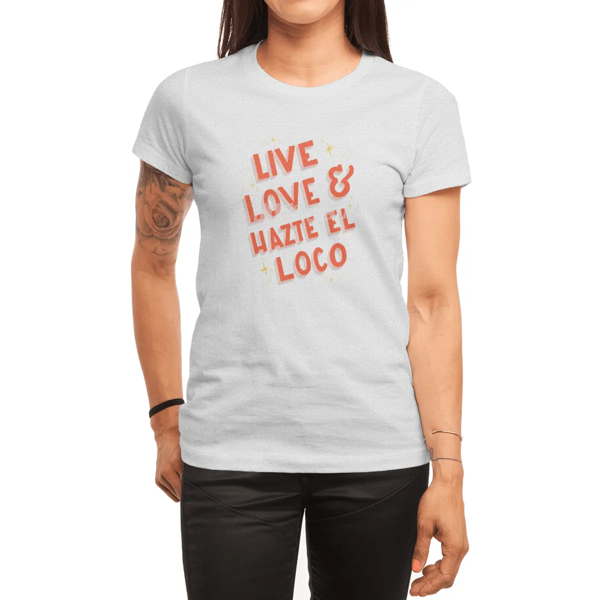 Live, Love Hazte el Loco - Lettering en español Spor T-Shirt