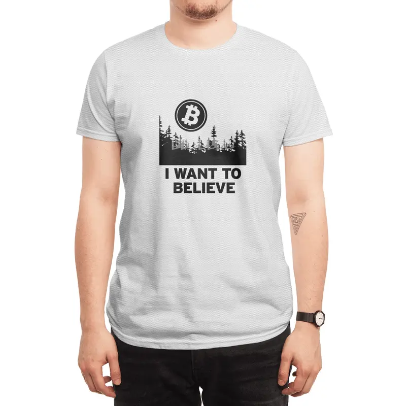 "I Want to Believe ..." - Bitcoin Shirt Design Spor T-Shirt