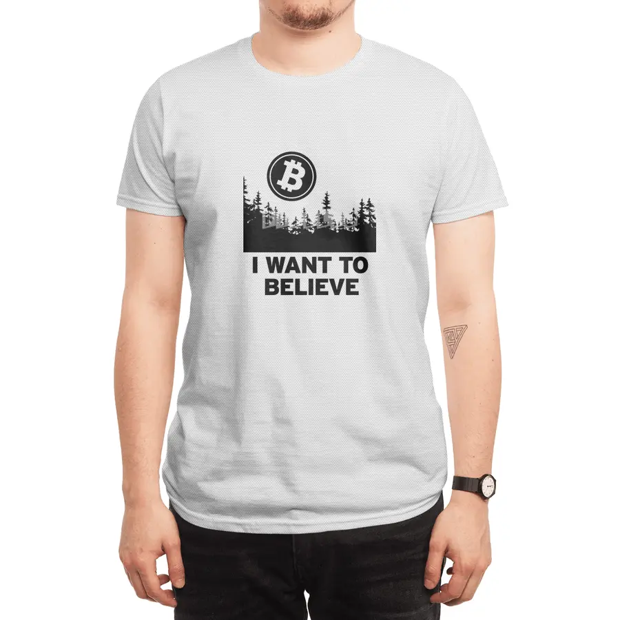 "I Want to Believe ..." - Bitcoin Shirt Design Spor T-Shirt