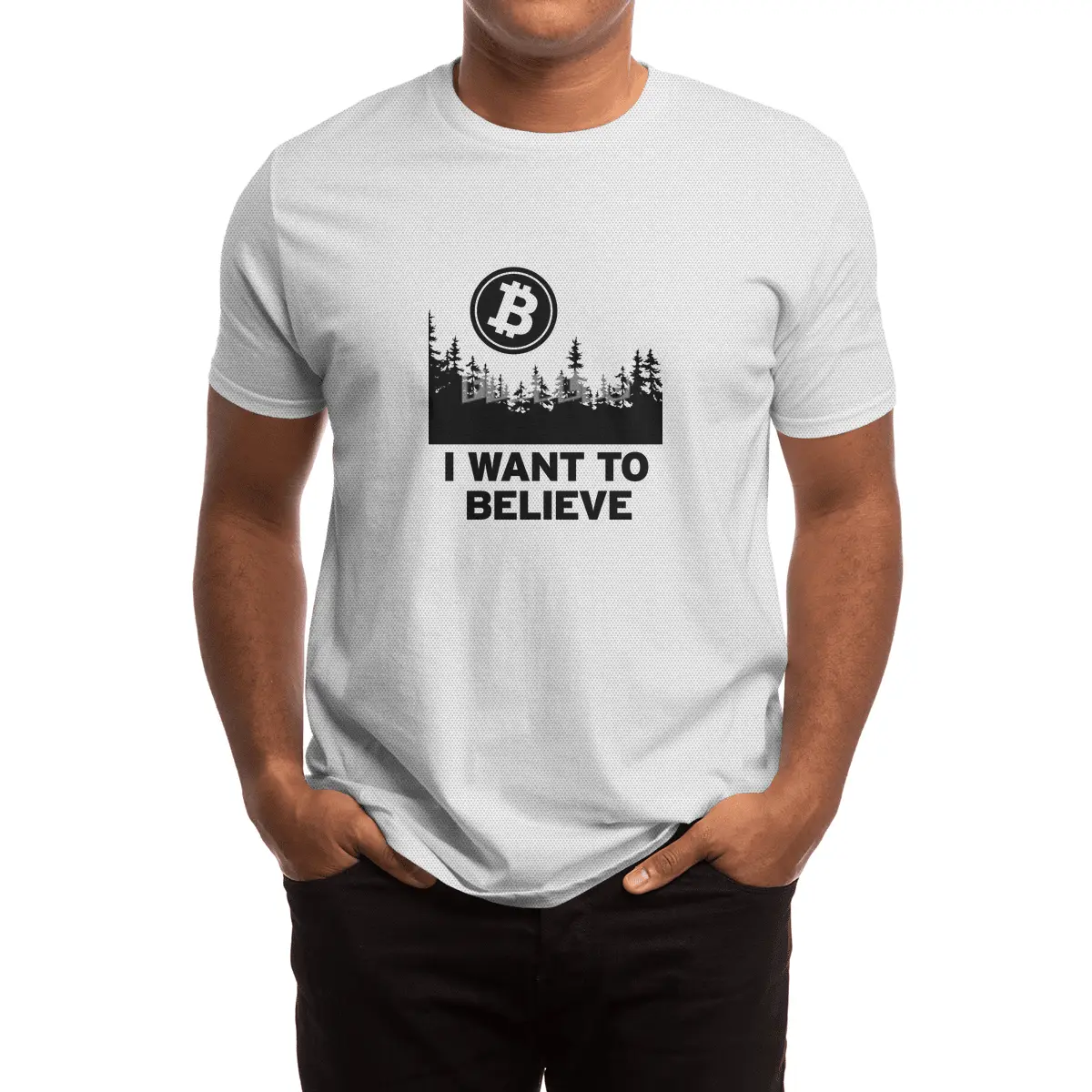 "I Want to Believe ..." - Bitcoin Shirt Design Spor T-Shirt
