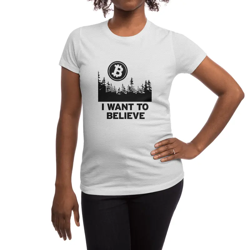 "I Want to Believe ..." - Bitcoin Shirt Design Spor T-Shirt