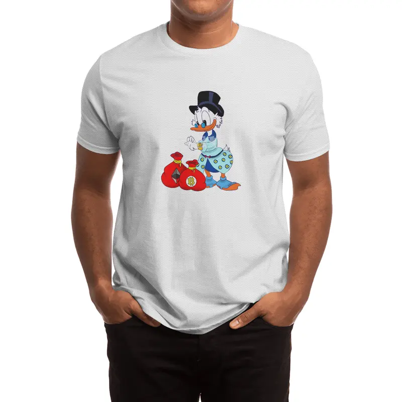 business duck, owner of Bitcoin and ????s bags, he wear a bitcoin clothes Spor T-Shirt