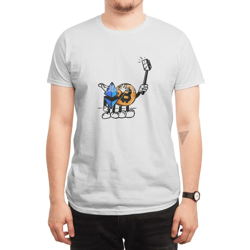 Crypto BFF - Bitcoin and Ethereum Cartoon Selfie Spor T-Shirt