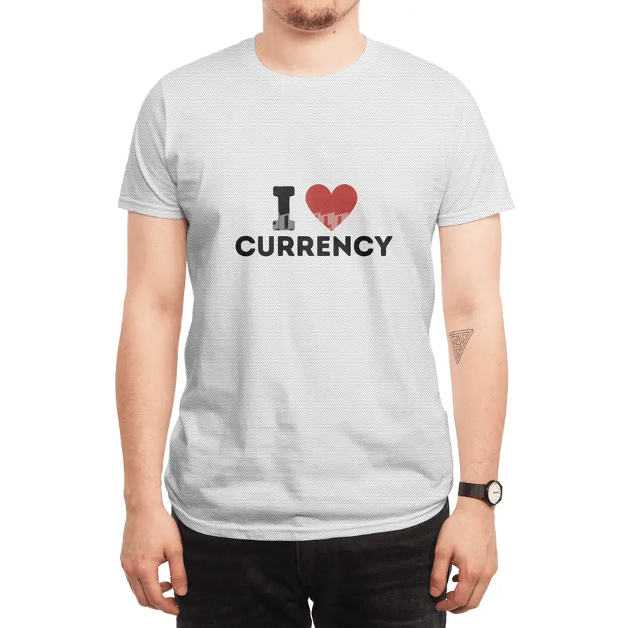I Love Currency Simple Heart Design Spor T-Shirt