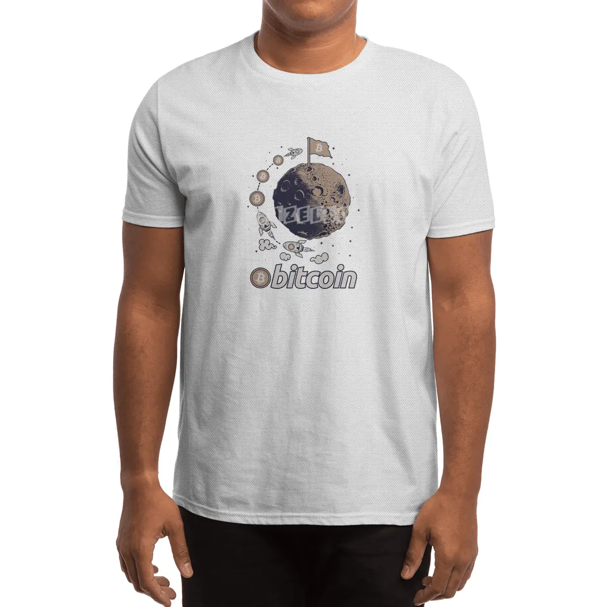 Bitcoin To The Moon Funny Crypto Cryptocurrency Spor T-Shirt