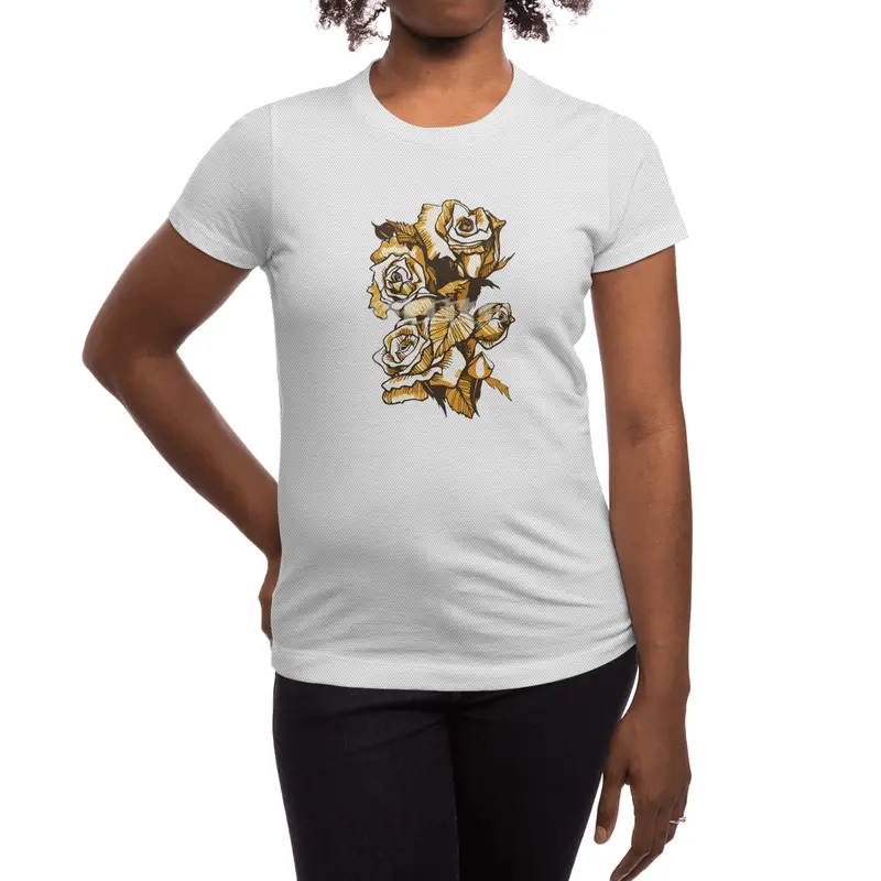 Blooming Roses, Floral Art Ink Markers Sketch Spor T-Shirt