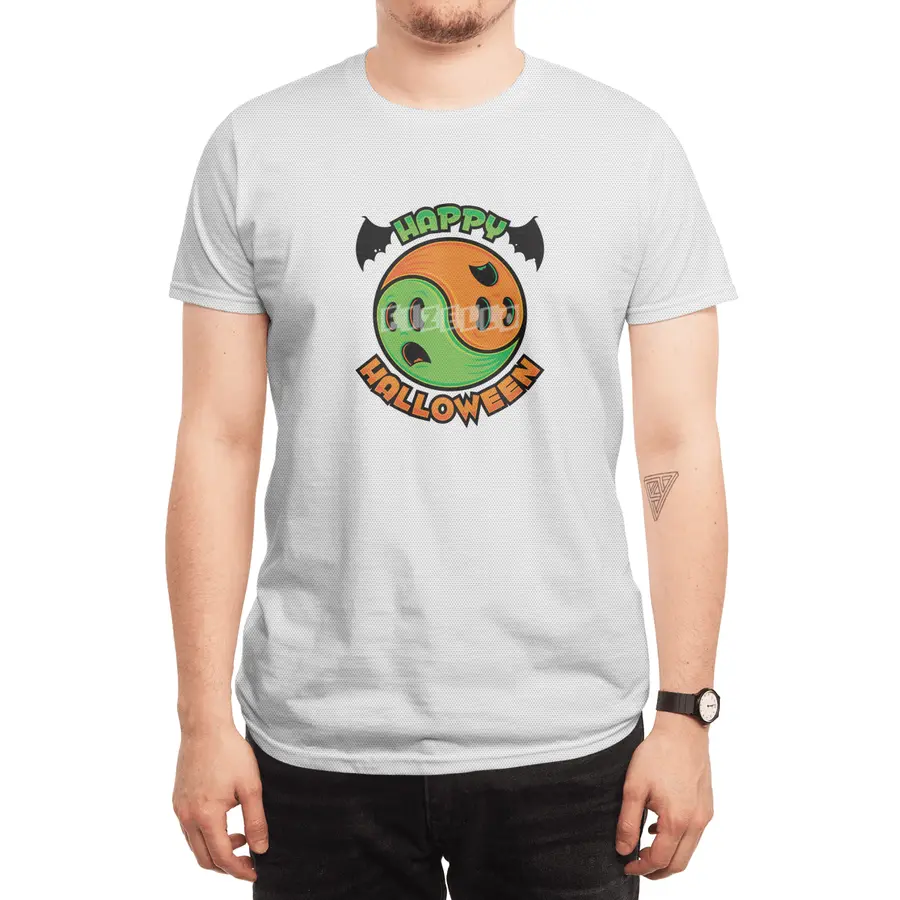 Happy Halloween Ghost Yin-Yang Spor T-Shirt