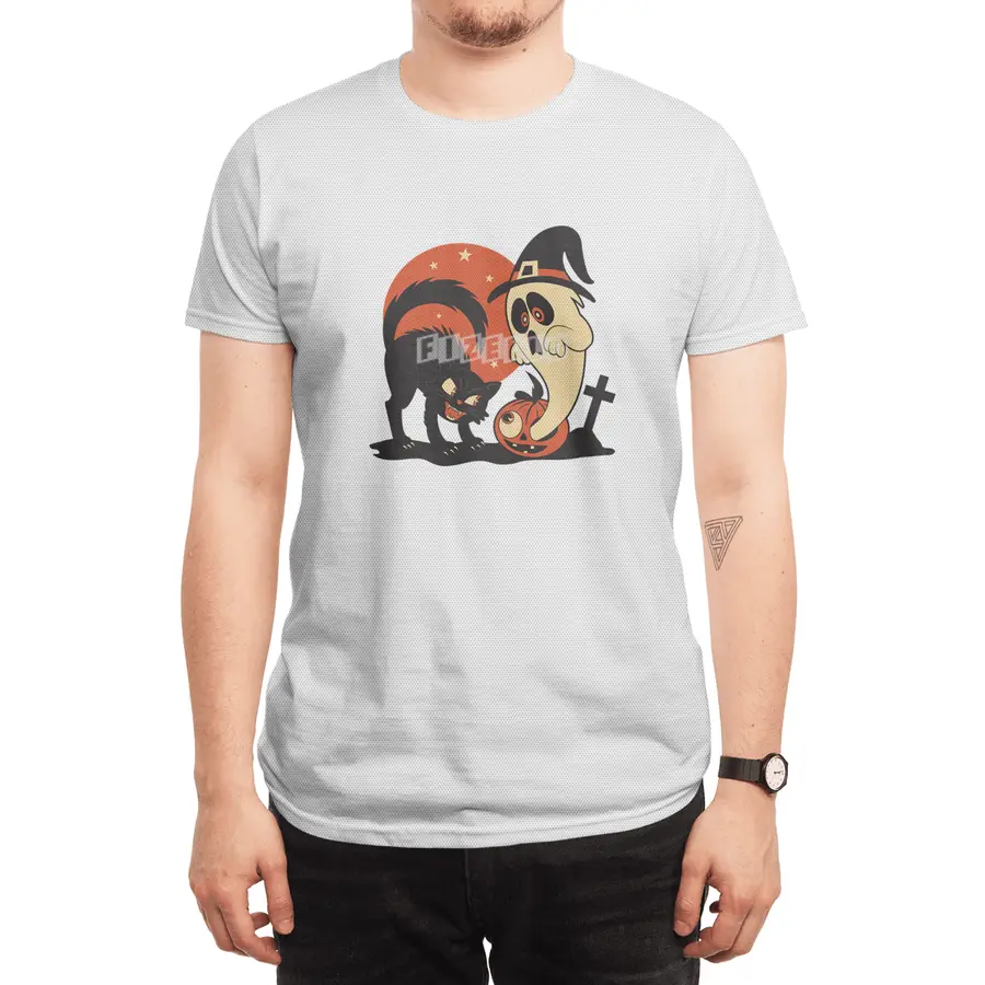 Retro Halloween Scene Spor T-Shirt