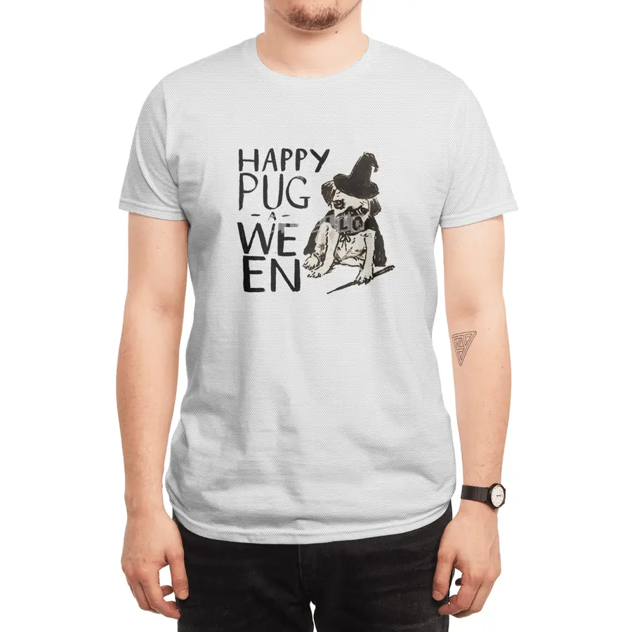 Funny Pug Halloween Tee- Pug-a-ween Witch Spor T-Shirt