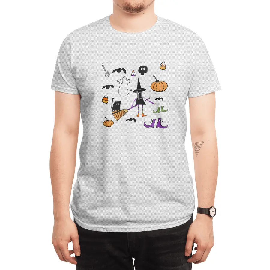 Cute Halloween Witch and Friends Spor T-Shirt