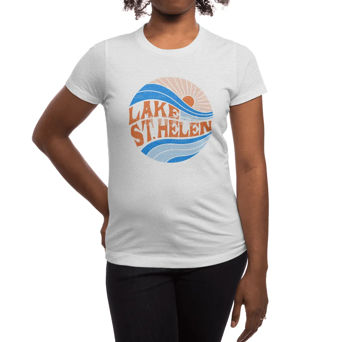Retro Sun and Waves - Lake St. Helen Spor T-Shirt