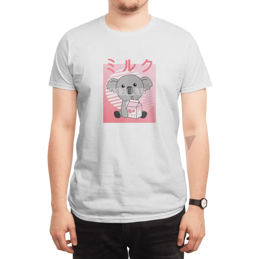Kawaii Koala Retro Japanese Strawberry Milkshake Spor T-Shirt
