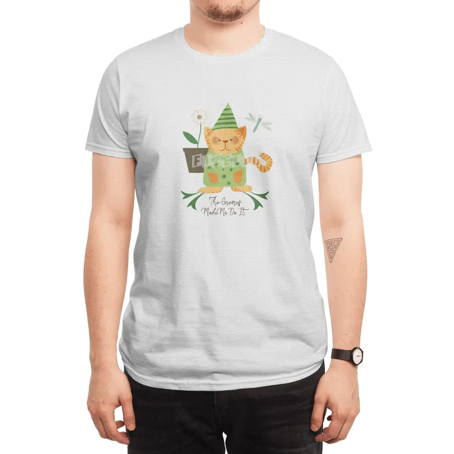 The Gnome's Made me Do It Cat Gnome Spor T-Shirt