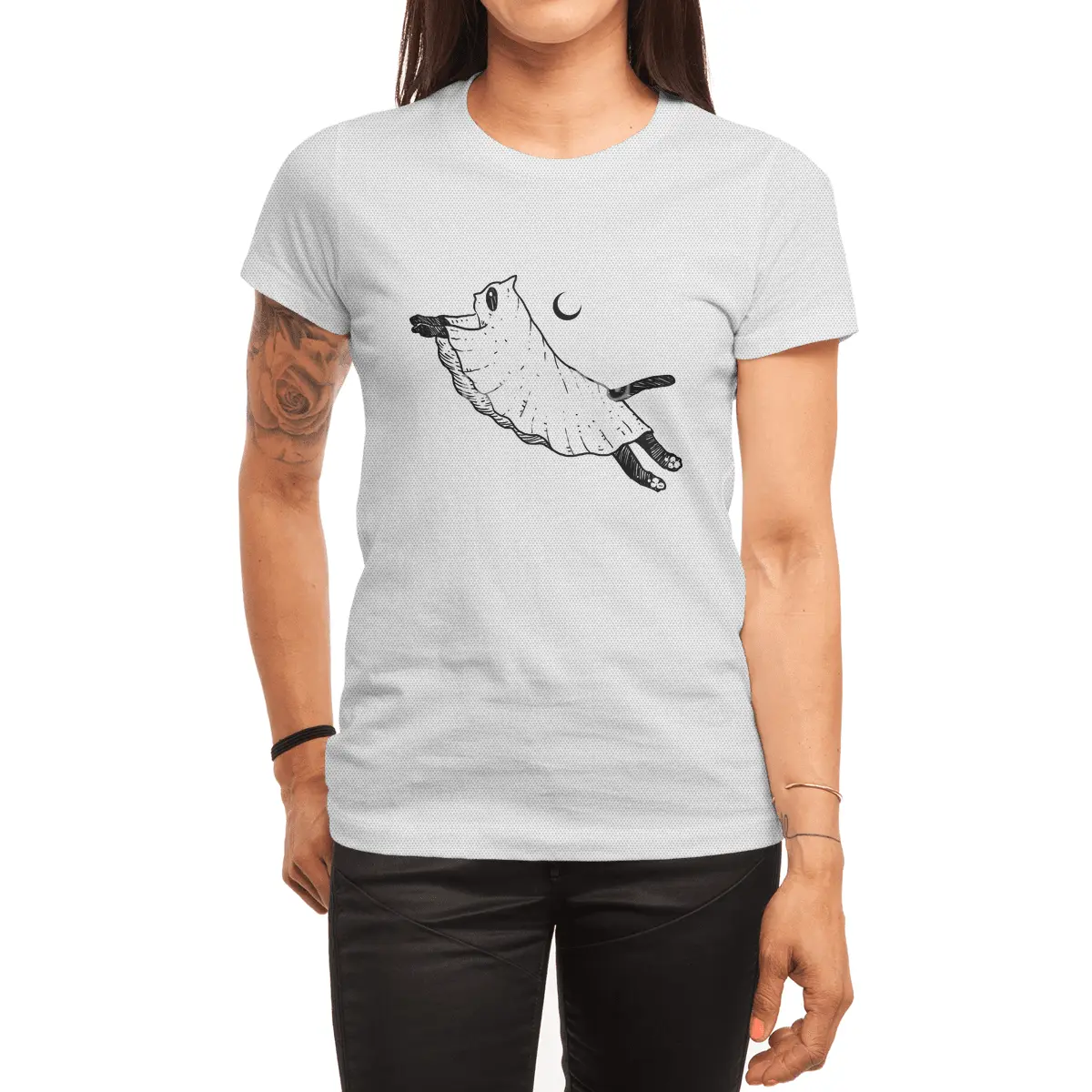 Ghost Cat Spor T-Shirt
