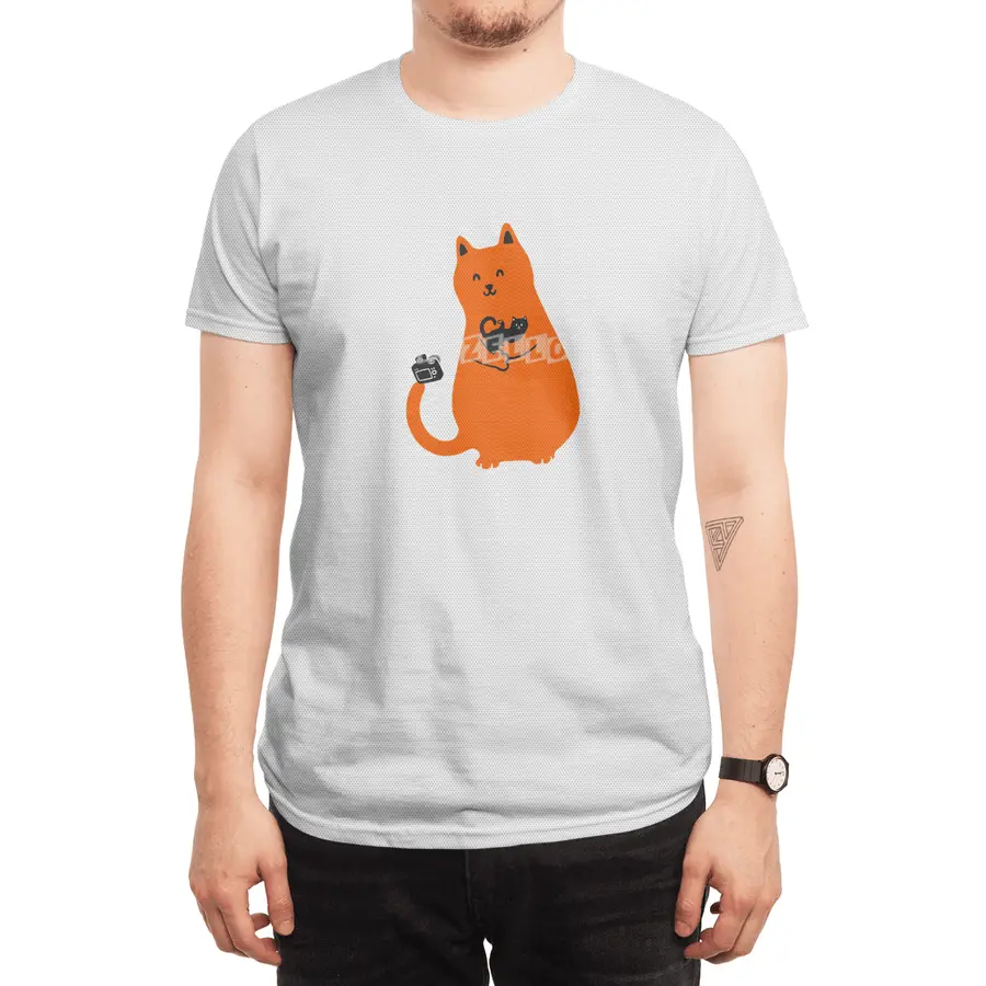 Happy go Lucky Cat Selfie Spor T-Shirt