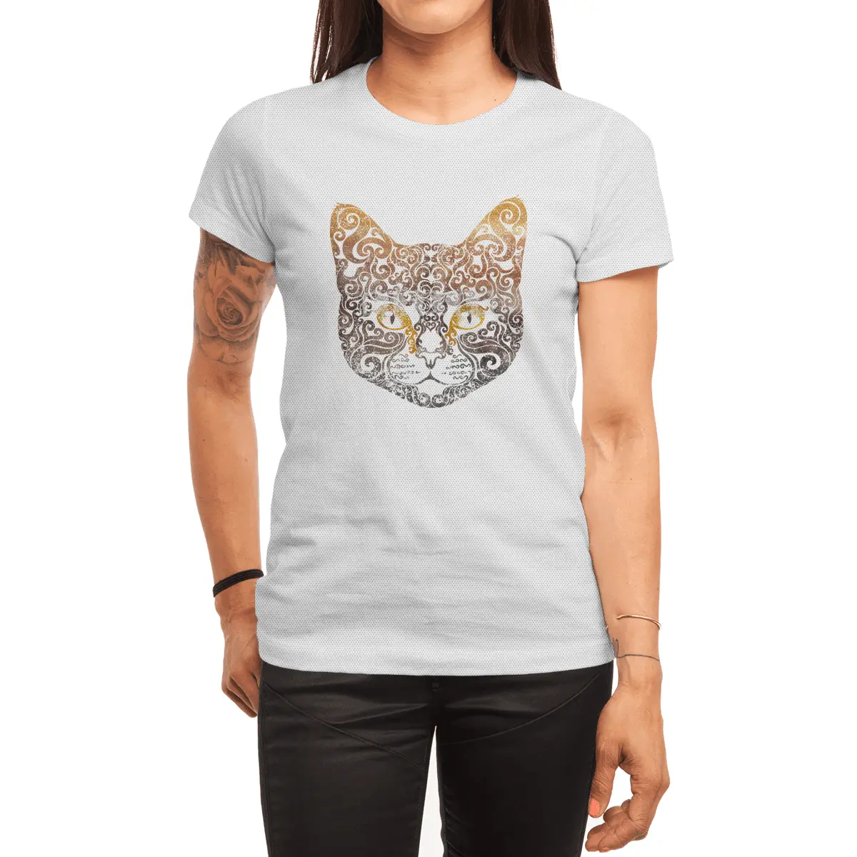 Swirly Cat Spor T-Shirt