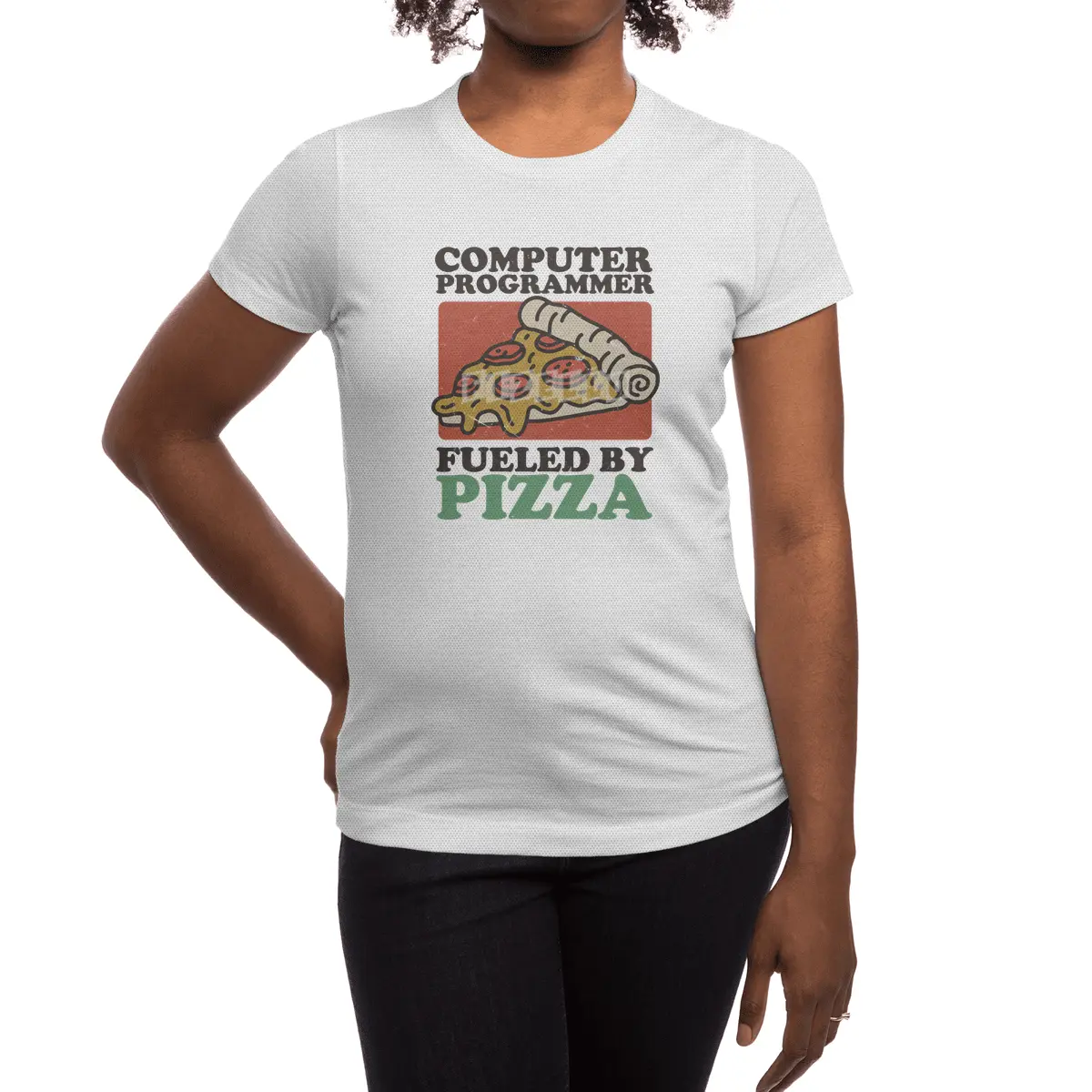 Computer Programmer Fueled By Pizza Spor T-Shirt