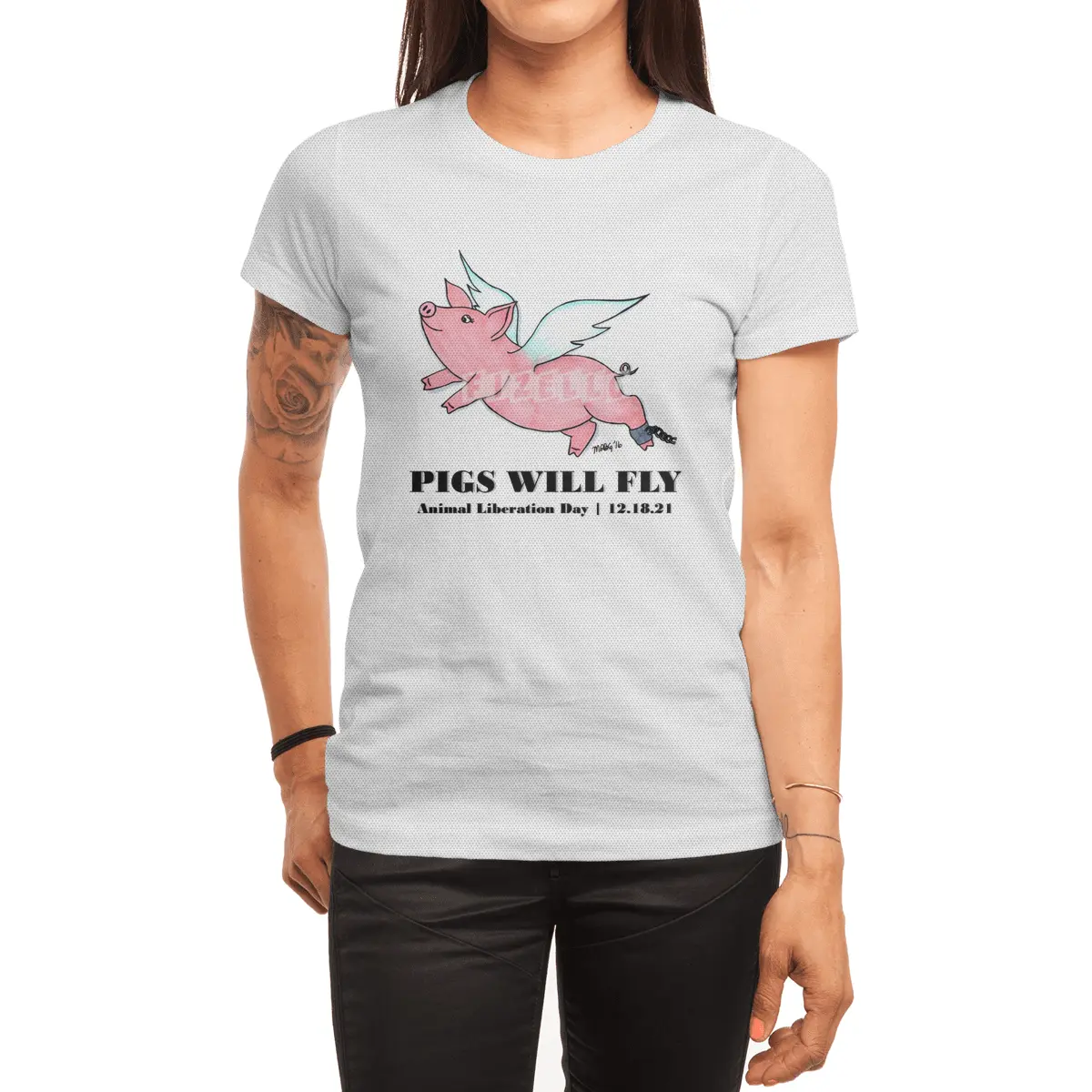 Pigs Will Fly - Animal Liberation Day 12-18-21 Spor T-Shirt
