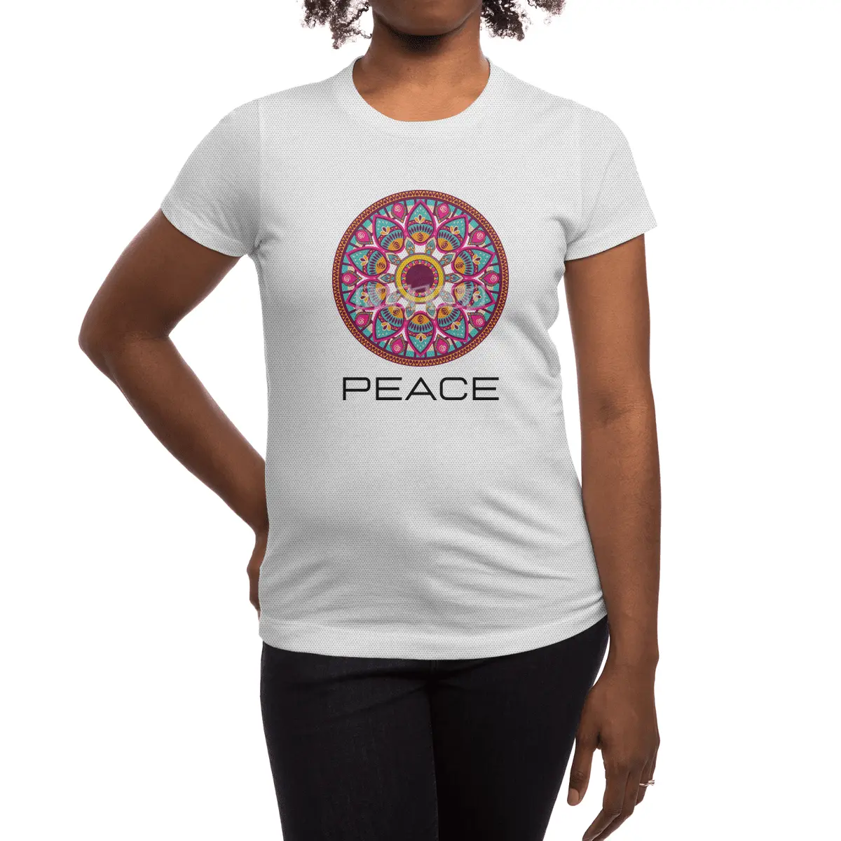 Peace Mandala | Yoga | Pilates | Rave | Floral Spor T-Shirt