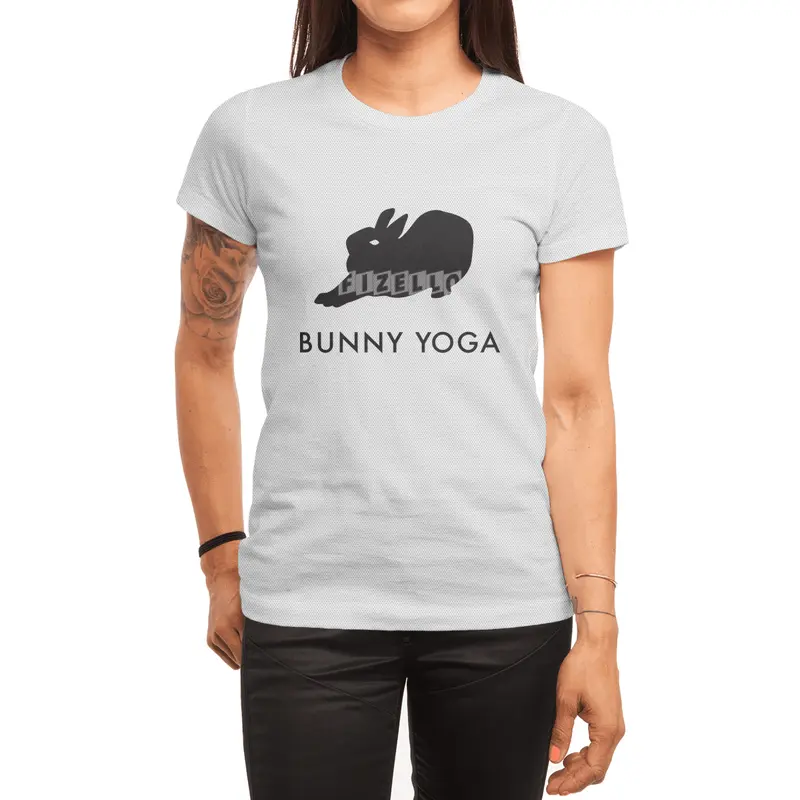 Bunny Yoga Black Spor T-Shirt