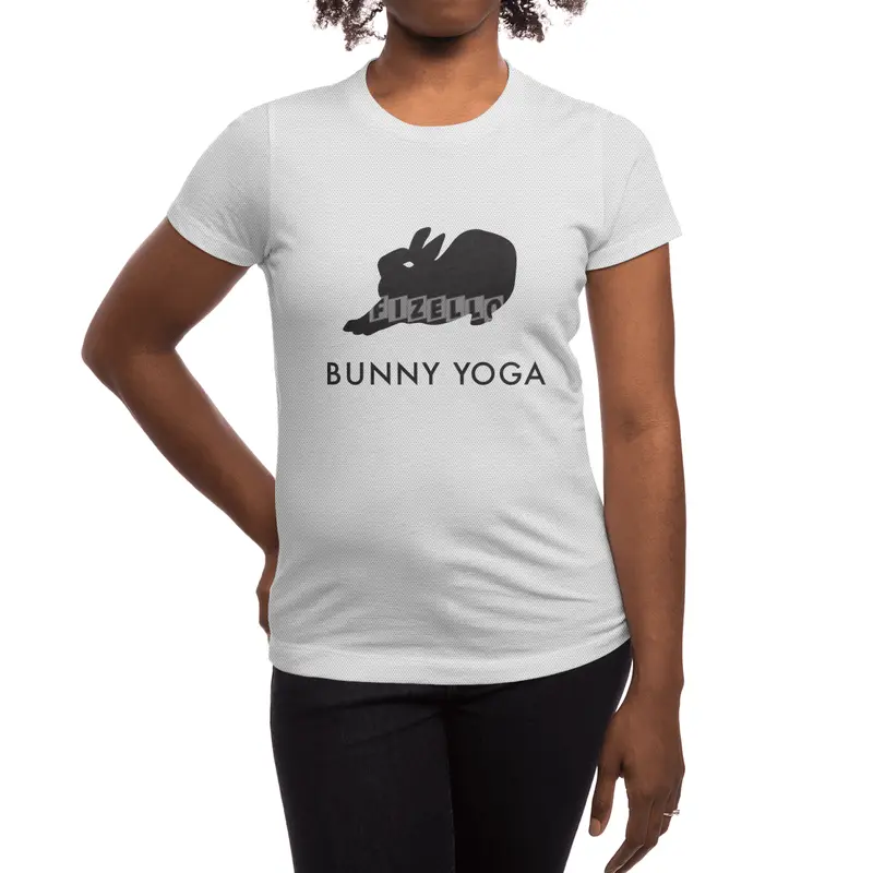 Bunny Yoga Black Spor T-Shirt