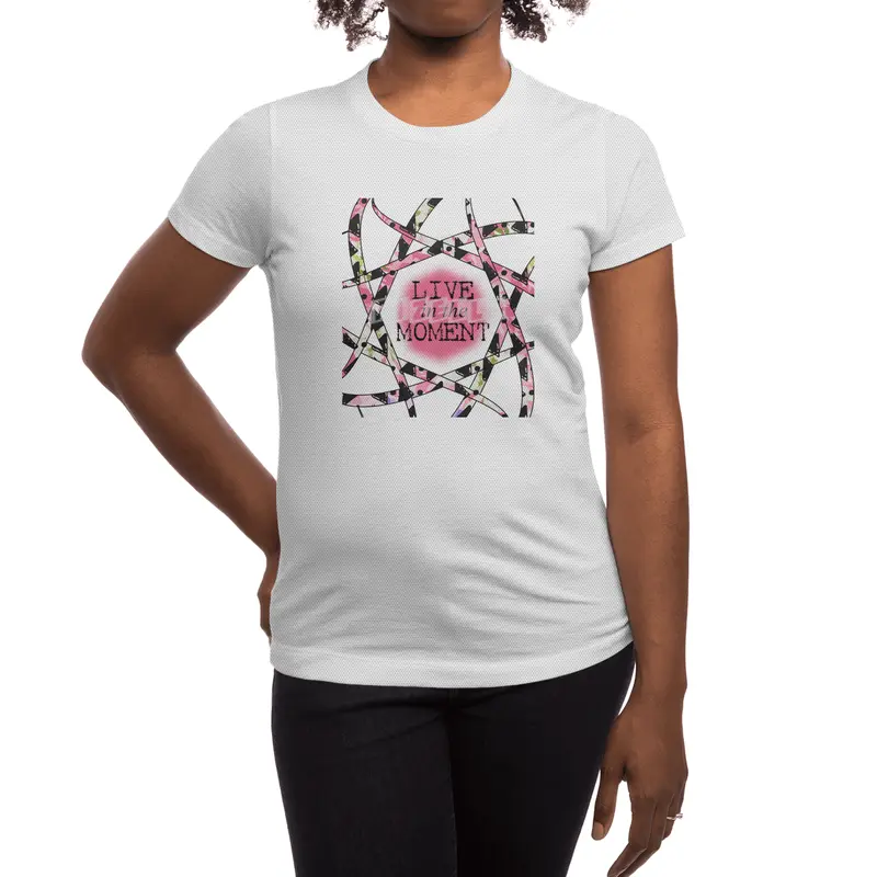 Live in the Moment - colorful ribbon design Spor T-Shirt