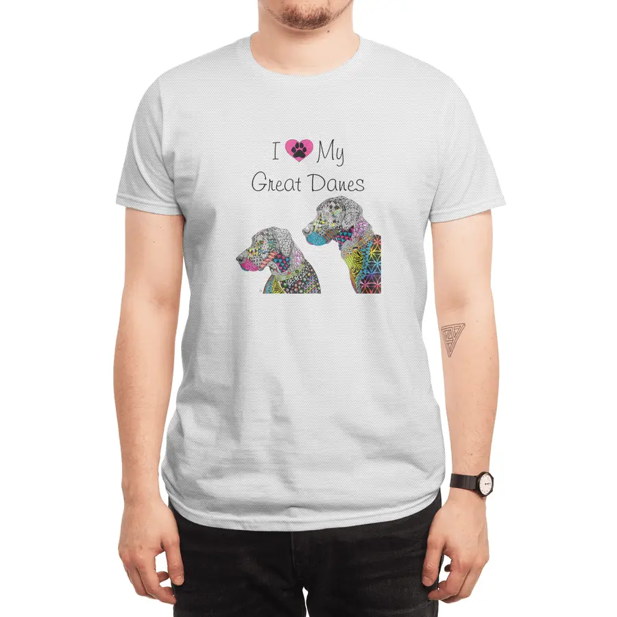 Cute and Colorful I Love My Great Danes Spor T-Shirt