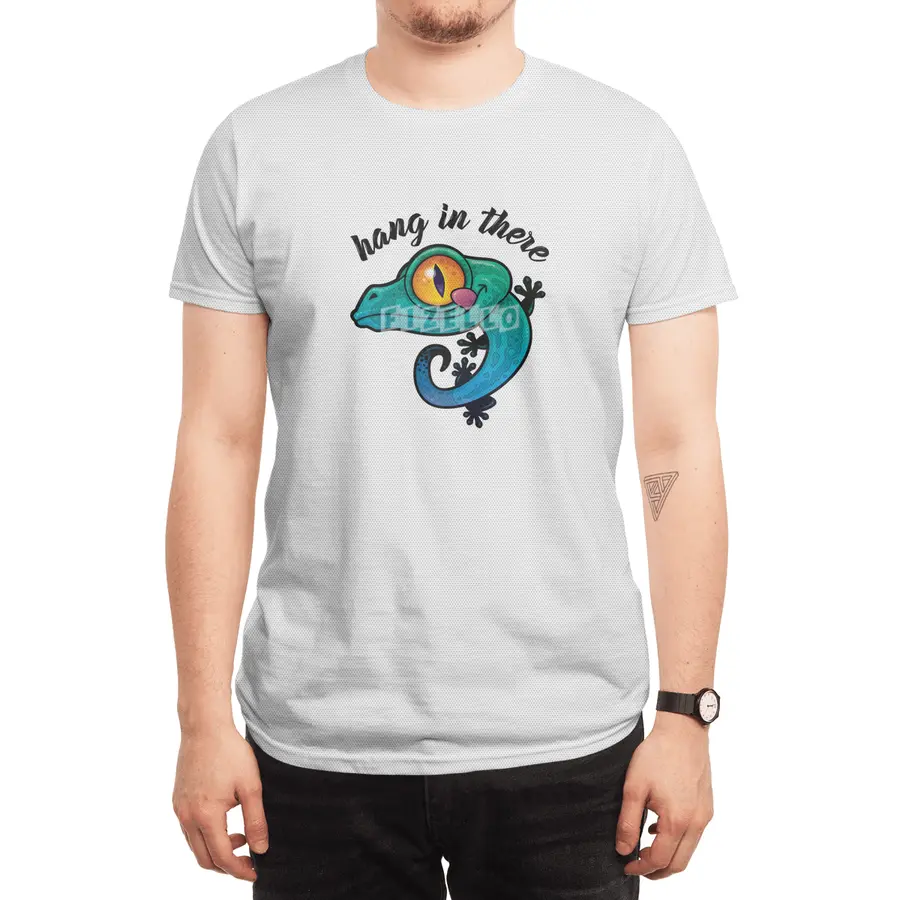 Hang In There Colorful Gecko Spor T-Shirt