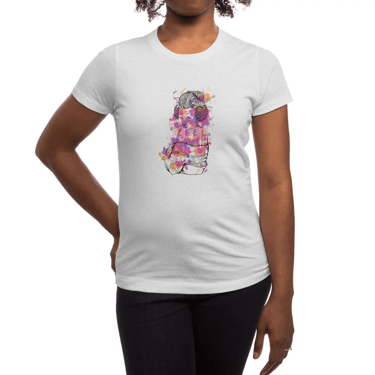 SEXY JAPANESE WOMAN - Colorful Kimono Woman Spor T-Shirt