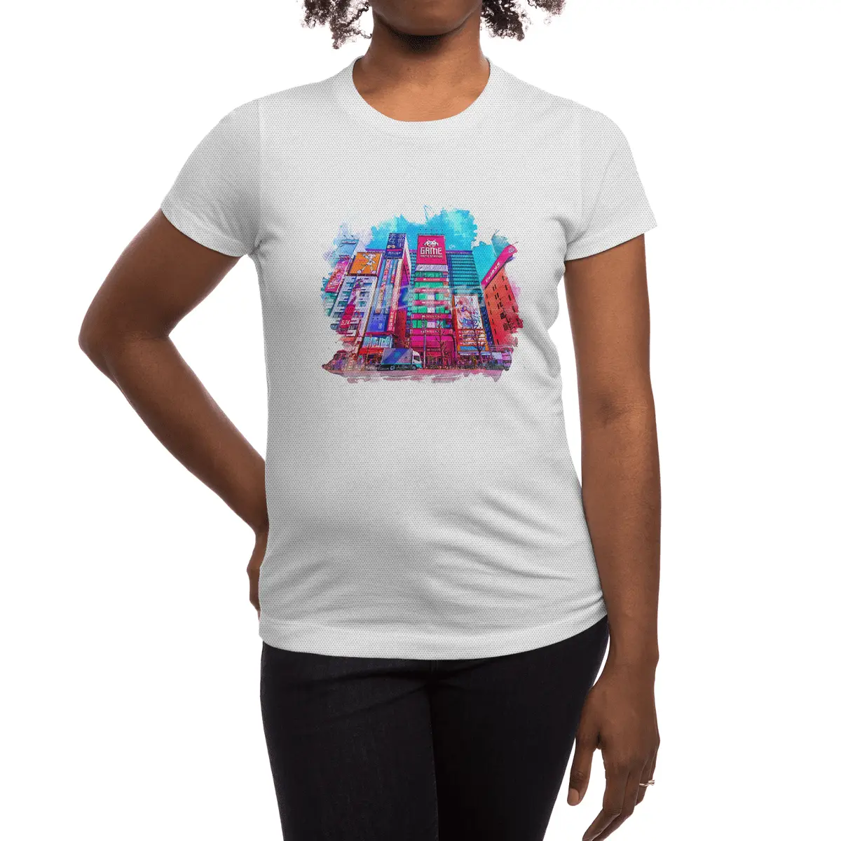 Japan Colorful Street city Spor T-Shirt