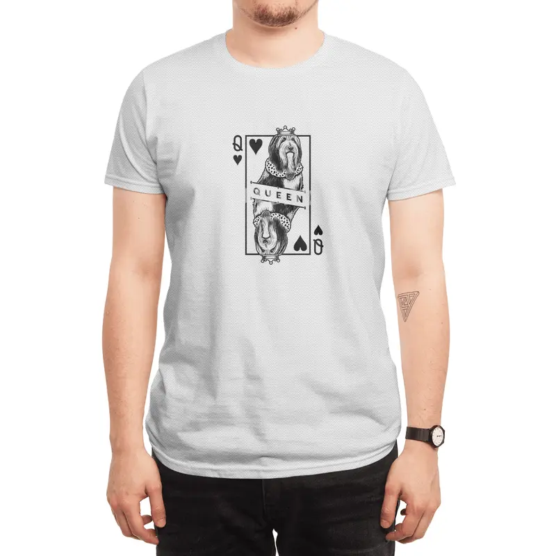 Bearded Collie Queen Of Hearts Beardie Dog Lover Pop Art Spor T-Shirt