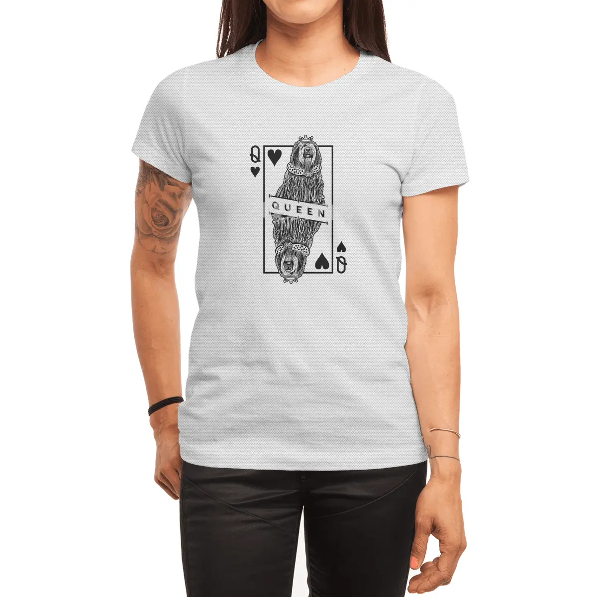 Bergamasco Sheepdog Queen Of Hearts Funny Dog Lover Pop Art Spor T-Shirt