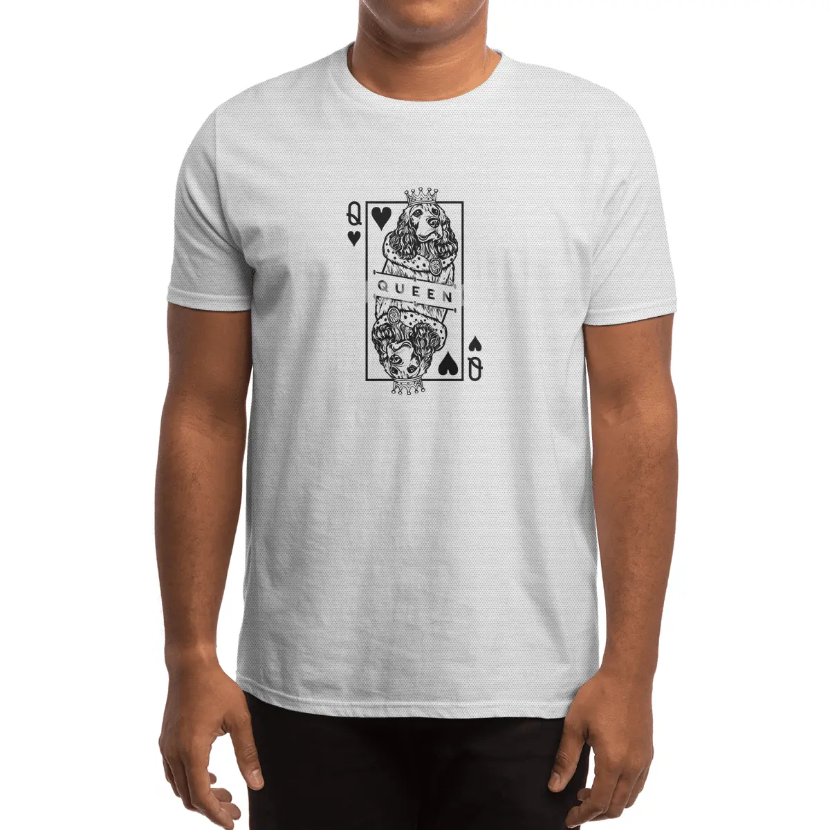 Cocker Spaniel Queen Of Hearts Cute Dog Playing Card Pop Art Spor T-Shirt