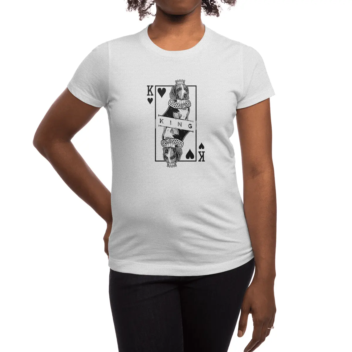 American Foxhound King Of Hearts Spor T-Shirt